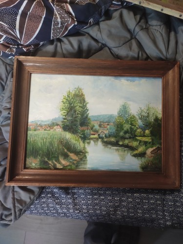 Tableau ancien huile - sur, bois