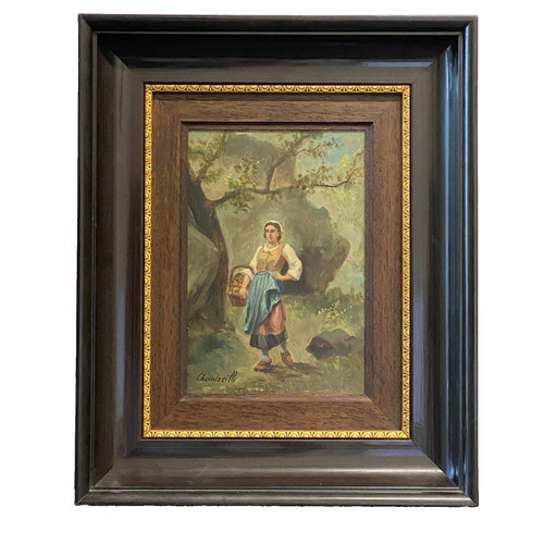 Ancien tableau huile sur - tableau,