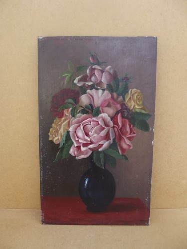 Ancien tableau huile sur bois - ancien,