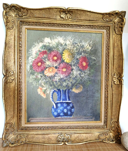 Grand tableau ancien huile - tableau,