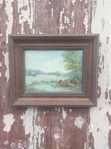 Tableau ancien huile - ancien, bois