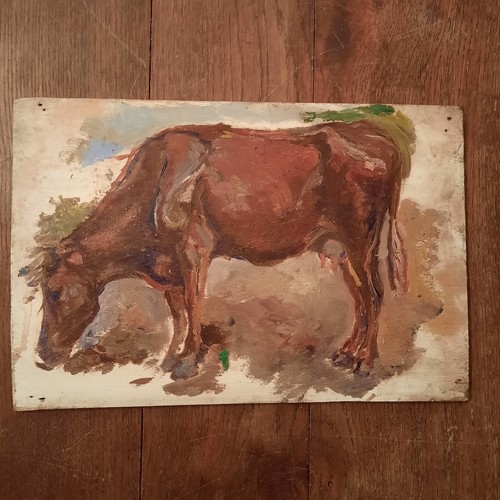 Huile bois tableau ancien - huile,