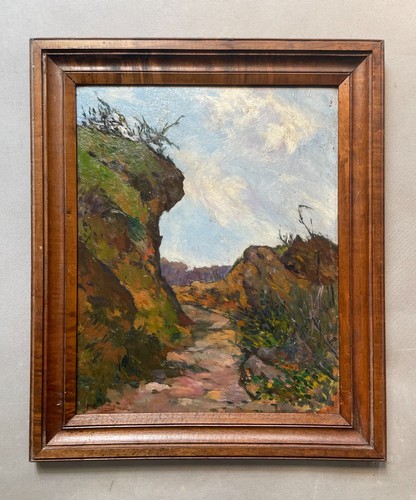 Chemin huile sur panneau - chemin,,