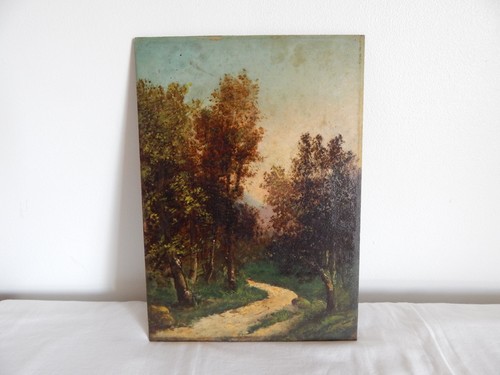 Ancien tableau huile - tableau, sur