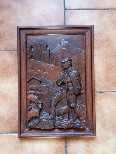 Tableau ancien bois - , sculpté